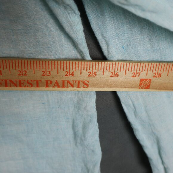 Faherty Shirt Mens XXL Turquoise Blue Laguna Linen Long Sleeve Button Up Preppy - Picture 11 of 13